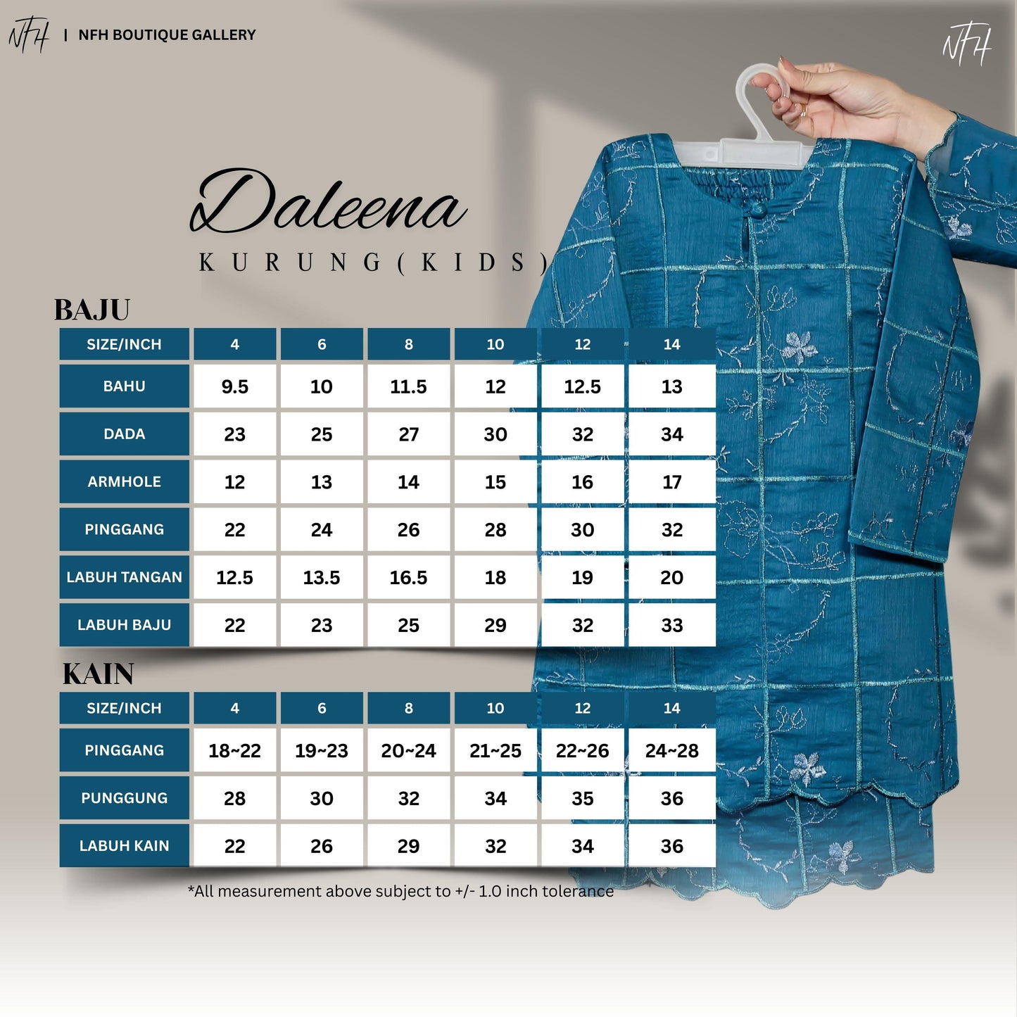 Daleena Kids Kurung