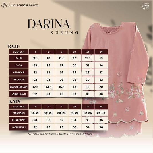 Darina Kids Kurung
