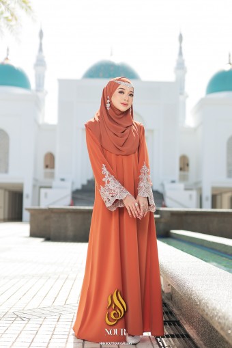 Nour Abaya V2 - Rust Orange