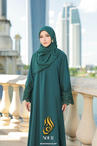 Nour Abaya - Emerald Green